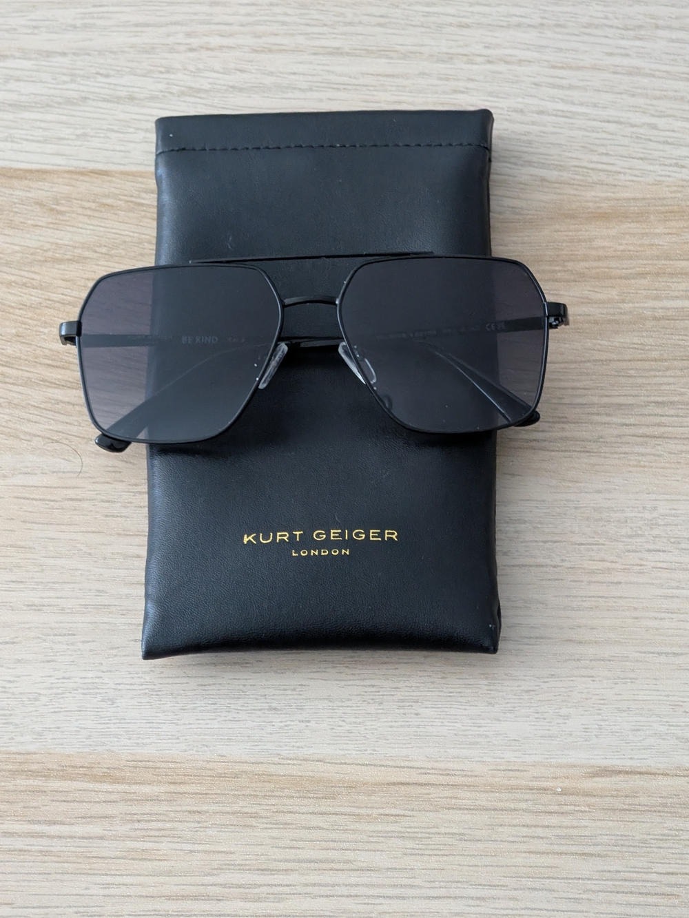 Kurt Geiger Men's Black Sunglasses with Black Case